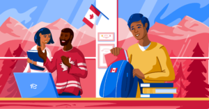 Illustration of students in Canada