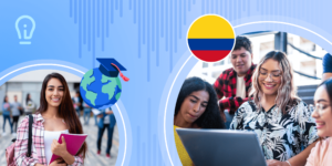 Banner image showing happy Colombian students