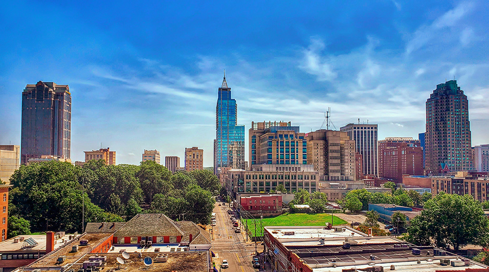 Photograph of downtown Raleigh-Durham, North Carolina