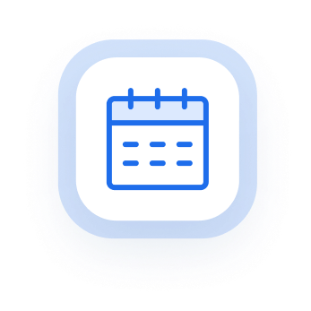 A simple calendar in shades of blue