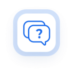 A question mark in a speech bubble