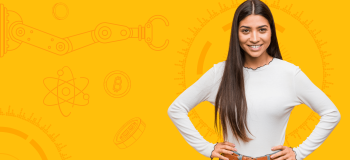 Photograph of woman student standing with hands on hips