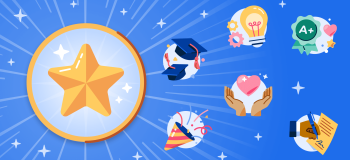 Banner with illustrations conveying ApplyBoard's six core values