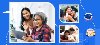 A montage image featuring various photographs of parents or guardians supporting their student-aged children during their studies, be it before, during, or even post-graduation.