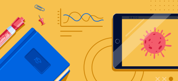 Illustration of notebook and device