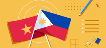 Illustration of Vietnamese and Filipino flags