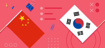 Flag of China and South Korea