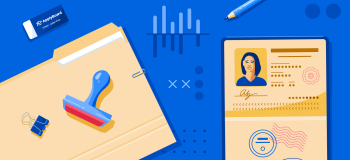 Illustration of travel document and folder