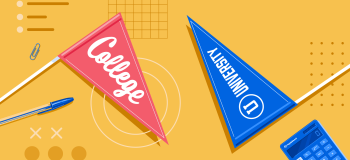 Illustration showing college and university banners