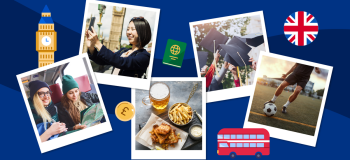 Collage of photos depicting top reasons to study in the UK.