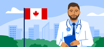 Illustration of Saudi student studying healthcare