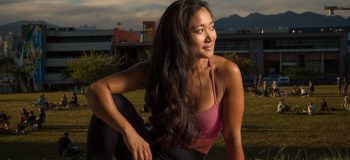 Diana Chang doing yoga