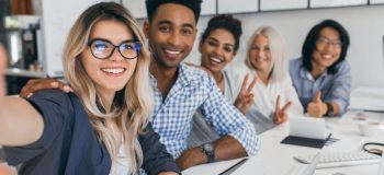 Group of smiling coworkers