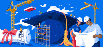 Illustration of people building a better future