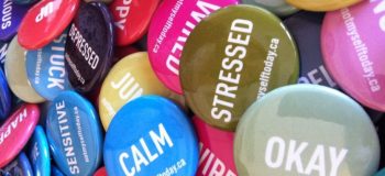 Collection of 'Not Myself Today' buttons