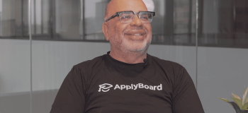 A screenshot from Rajesh Uttamchandani's ApplyBoardian Q&A interview.