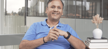 A photo of Karunn Kandoi, Chief Experience Officer, during his ApplyBoardian Q&A interview.