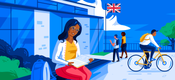 Illustration of student reading