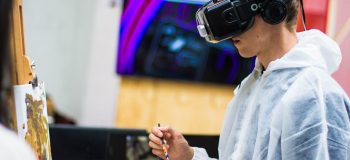 Man using virtual reality