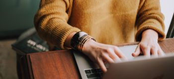Person working on laptop