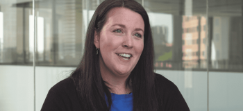 A photo of Caitlin Quigley during her Core Values in Action: Taking Ownership interview.