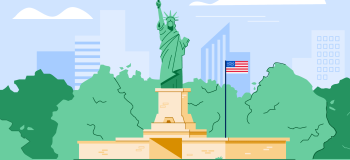 An illustration of the Statue of Liberty